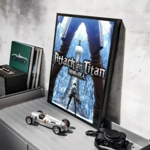Plakat Atak Tytanów - anime wodoodporny Czarny7