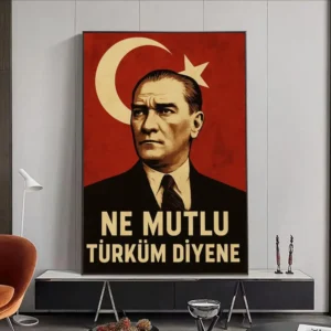 Plakat z Atatürkiem na płótnie Wzór 1