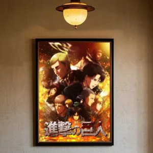 Attack on Titan - plakat anime Srebrny