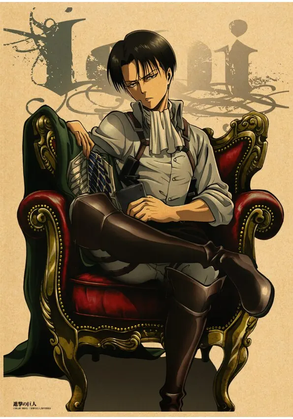 Plakat Attack on Titan - anime w stylu retro Wzór 7