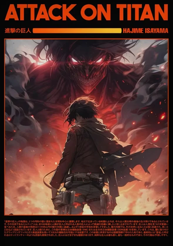 Plakat anime Attack on Titan Wzór 8