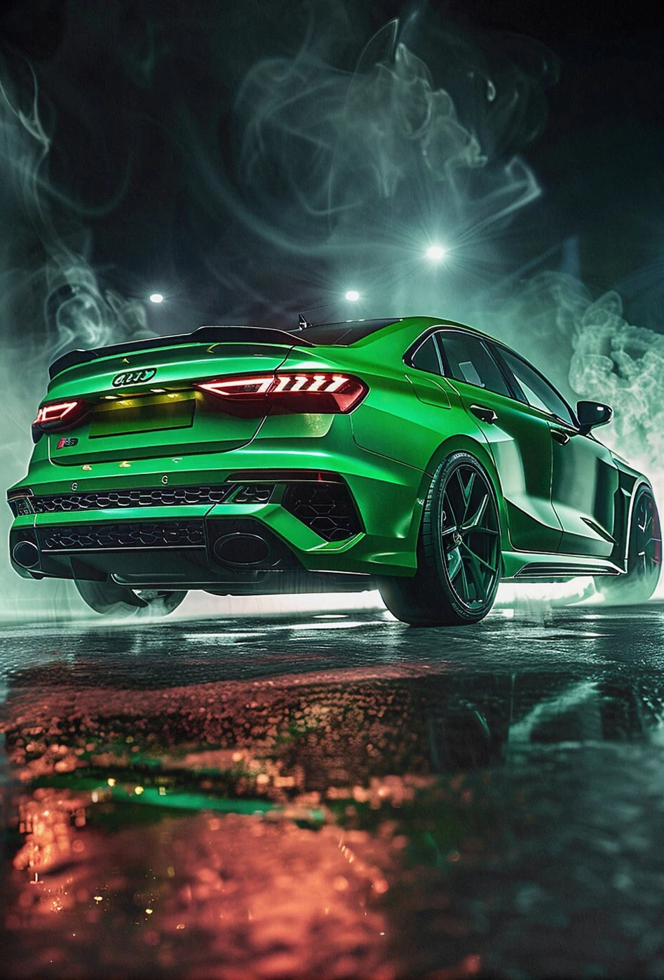 Audi supercar - plakat motoryzacyjny na płótnie Wzór 1