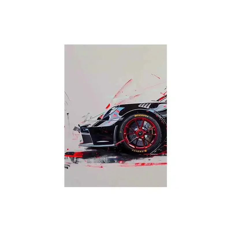 Plakat sportowe auto GT3 RS graffiti Biały