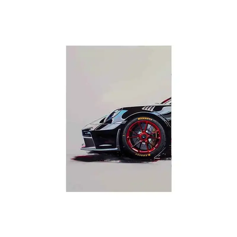 Plakat sportowe auto GT3 RS graffiti Burgundia
