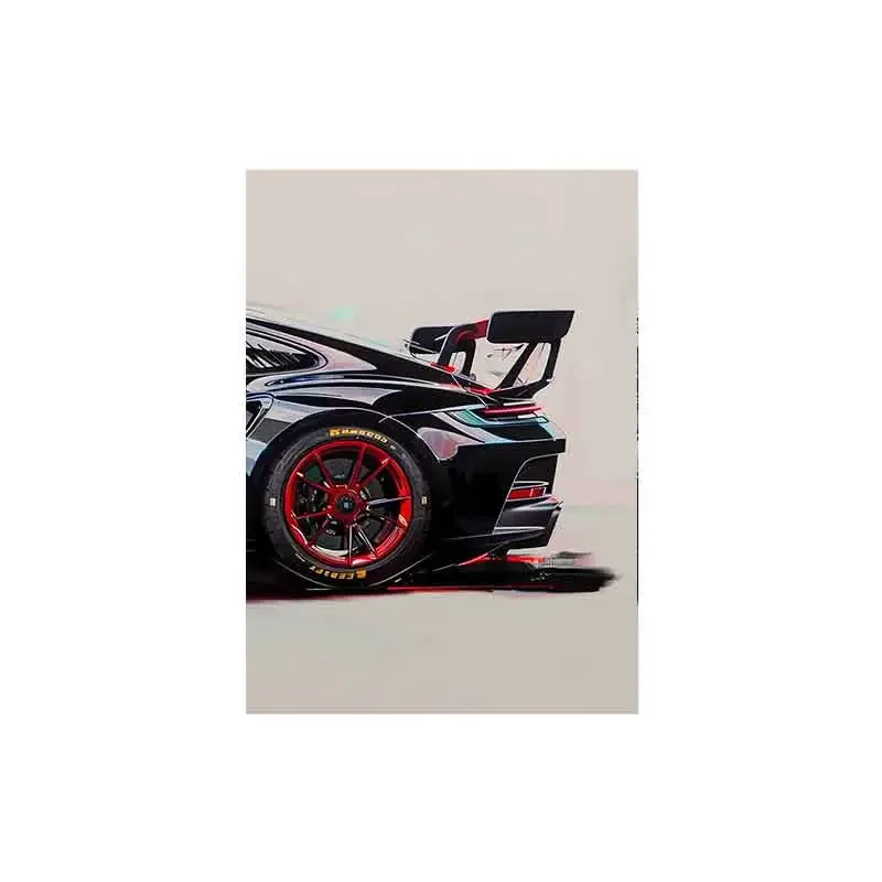 Plakat sportowe auto GT3 RS graffiti Jasnoszary