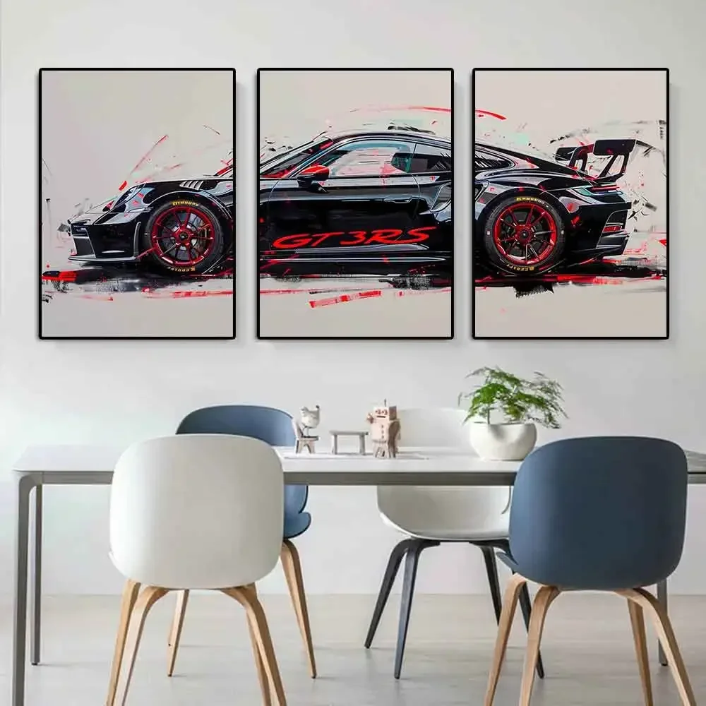 Plakat sportowe auto GT3 RS graffiti Zielony