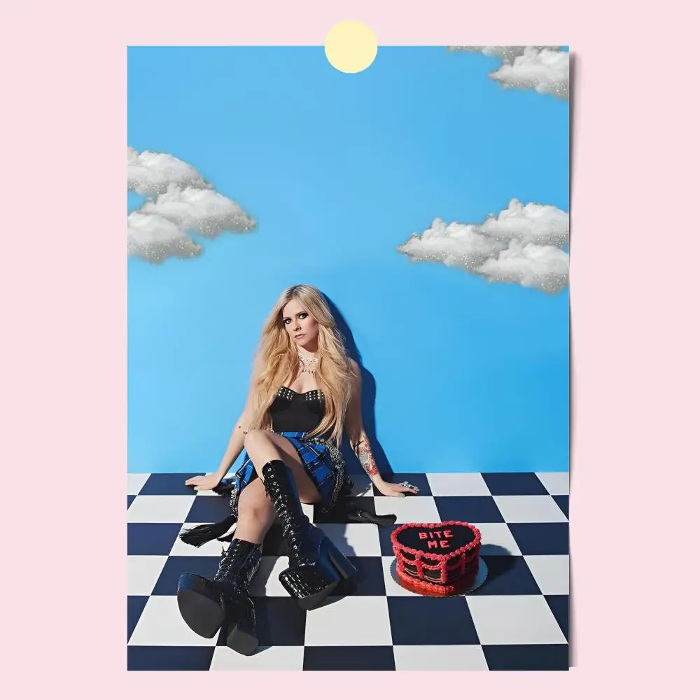 Plakat Avril Lavigne - portret gwiazdy muzyki Black6