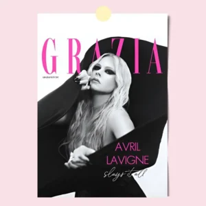 Plakat Avril Lavigne - portret gwiazdy muzyki Black8