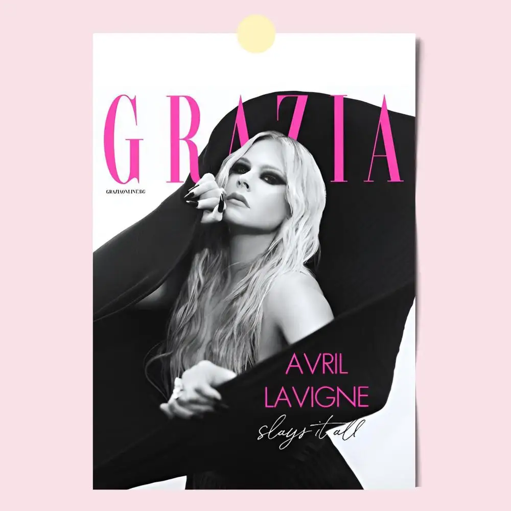 Plakat Avril Lavigne - portret gwiazdy muzyki Black8