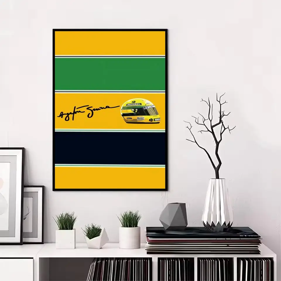 Plakat Ayrton Senna legenda F1 Czarny10