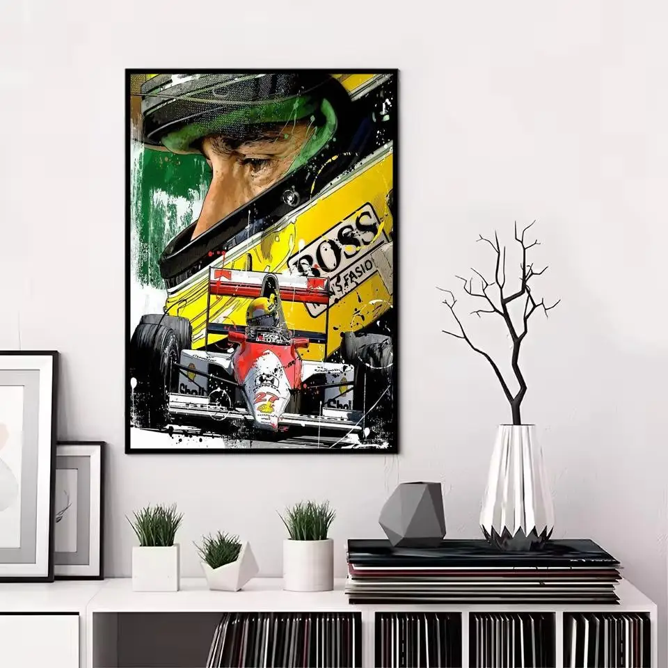 Plakat Ayrton Senna legenda F1 Czarny12