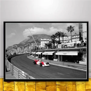 Plakat Ayrton Senna - mistrz Formuly 1 Biały