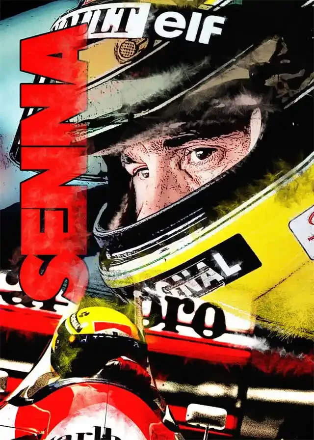 Plakat Ayrton Senna - kask legendy F1 Wzór 1