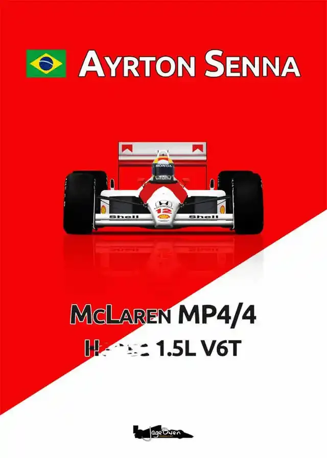 Plakat Ayrton Senna – kask legendy F1 Wzór 11