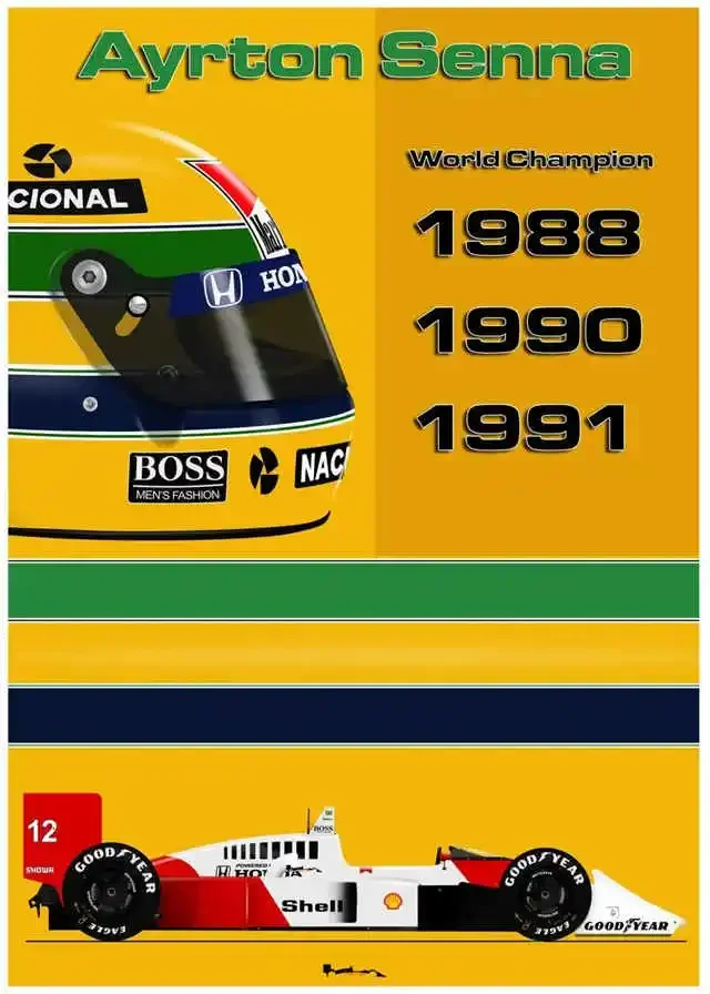 Plakat Ayrton Senna - kask legendy F1 Wzór 3