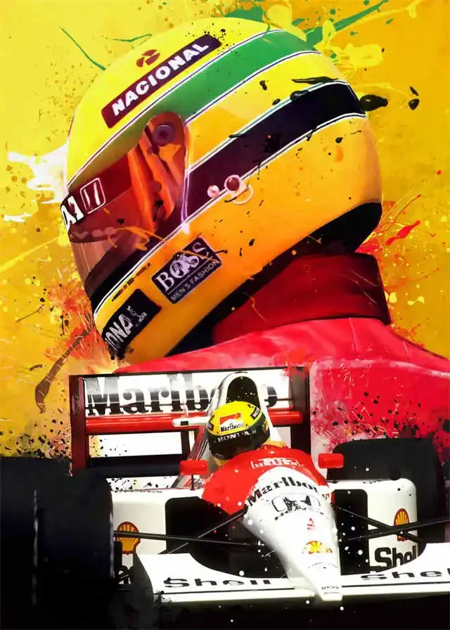 Plakat Ayrton Senna - kask legendy F1 Wzór 4