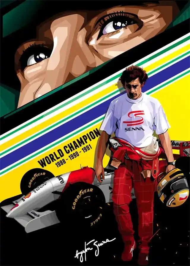 Plakat Ayrton Senna - kask legendy F1 Wzór 5