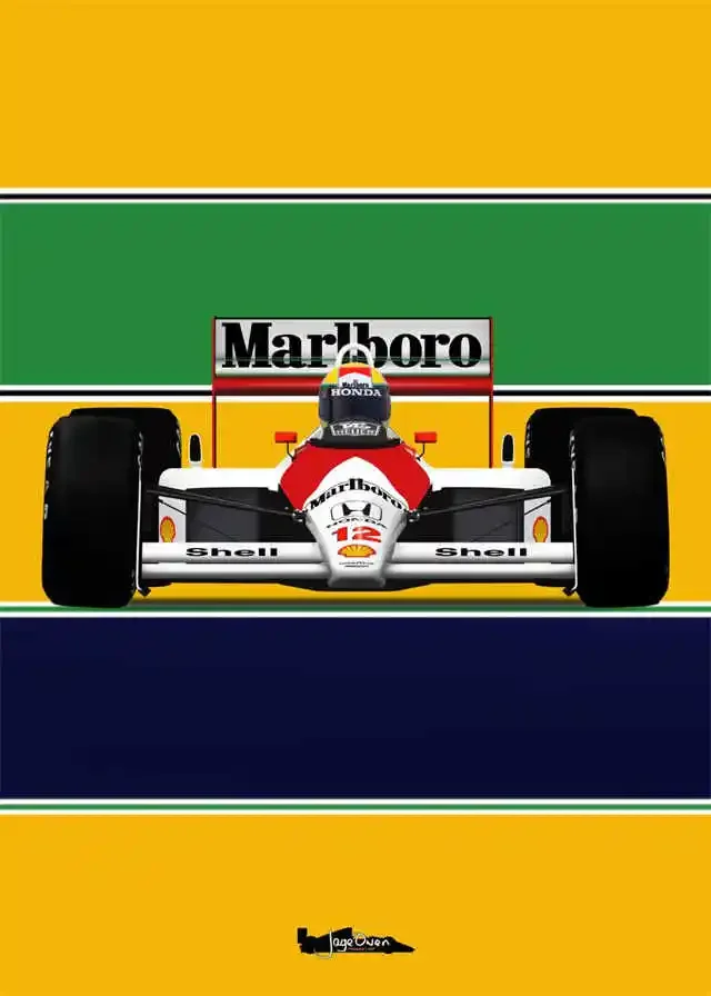 Plakat Ayrton Senna - kask legendy F1 Wzór 6