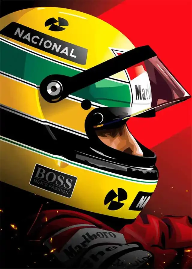 Plakat Ayrton Senna - kask legendy F1 Wzór 7