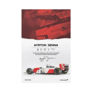 Plakat Ayrton Senna McLaren - grafika dla fanów F1 Biały