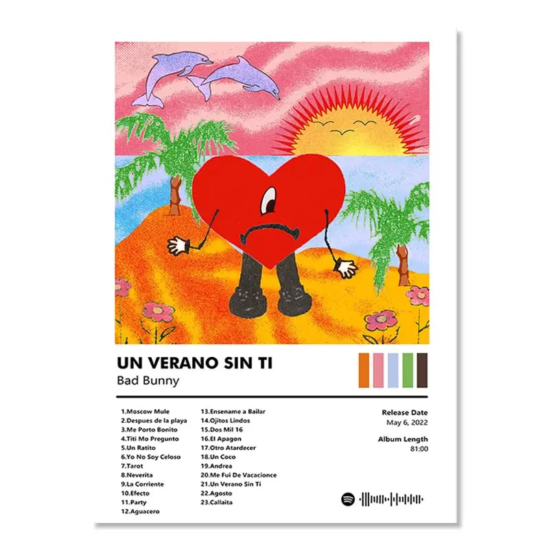 Plakat Bad Bunny Un Verano Sin Ti Czerwony