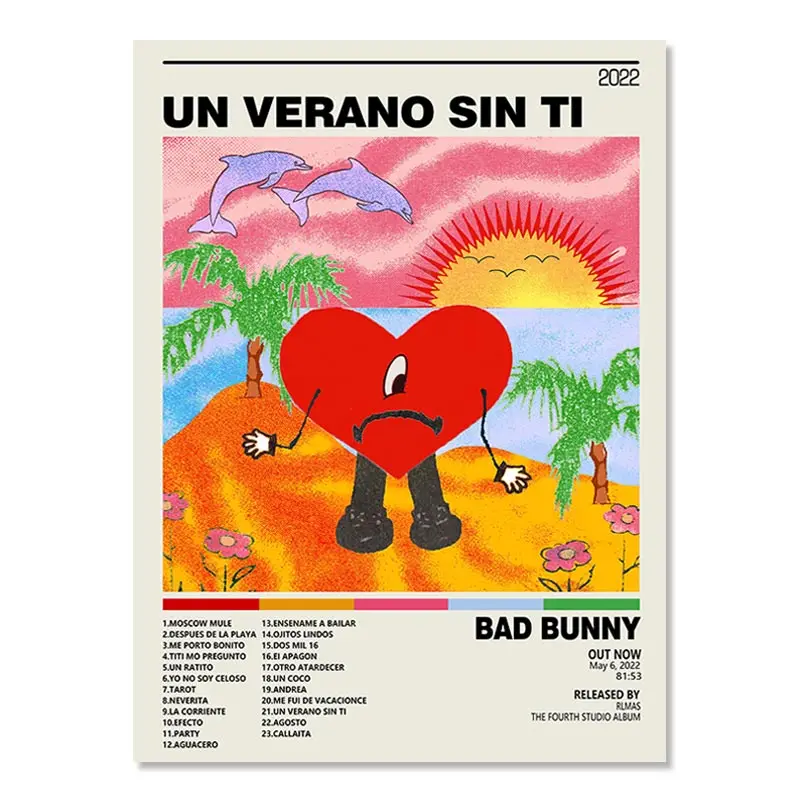 Plakat Bad Bunny Un Verano Sin Ti Niebieski