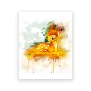 Plakat Bambi akwarela do pokoju dziecięcego Wzór 1