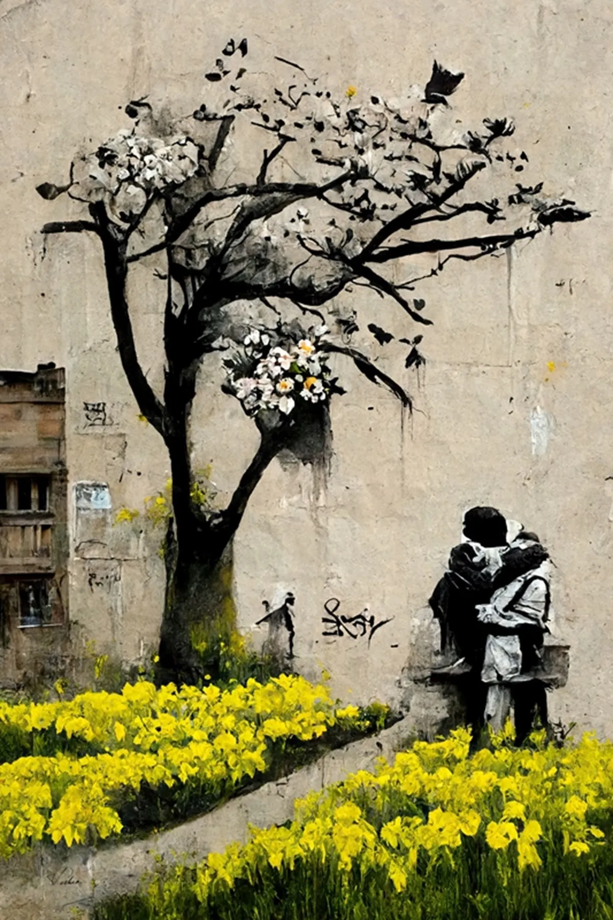 Plakat Banksy – Dziewczynka z balonikiem Burgundia