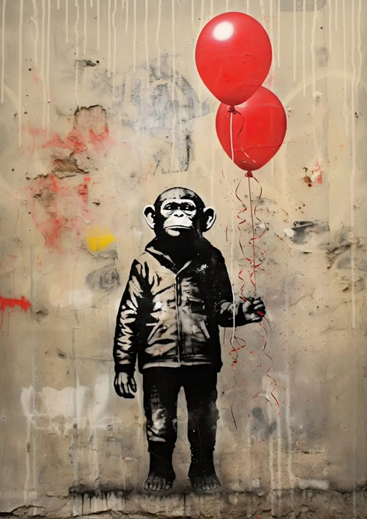 Plakat Banksy - Dziewczynka z balonikiem Czarny