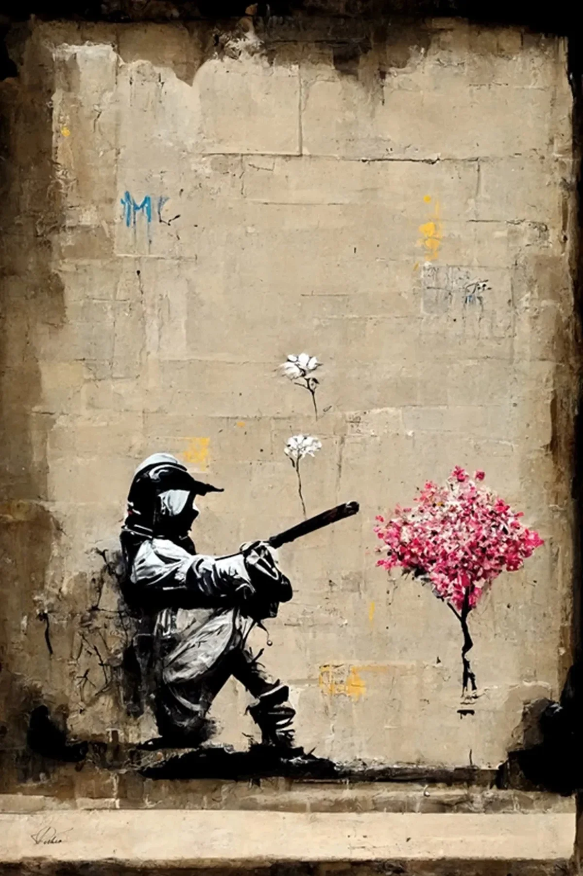 Plakat Banksy - dziewczynka z balonem Brązowy