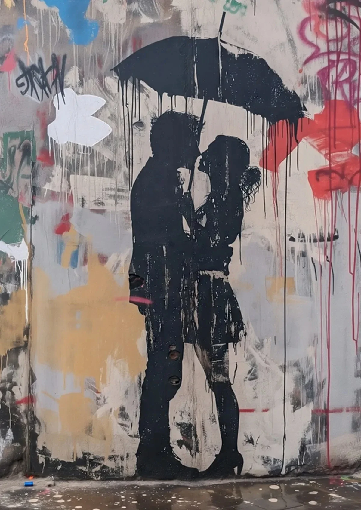 Plakat Banksy - dziewczynka z balonem Czarny