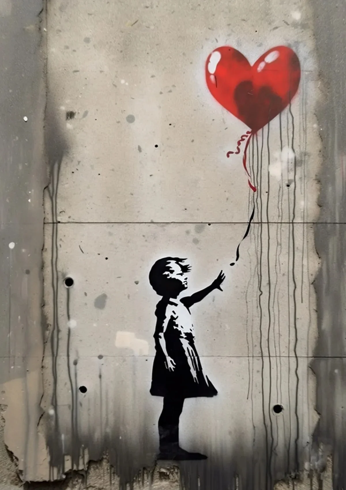 Plakat Banksy - dziewczynka z balonem Fioletowy/фиолетовый
