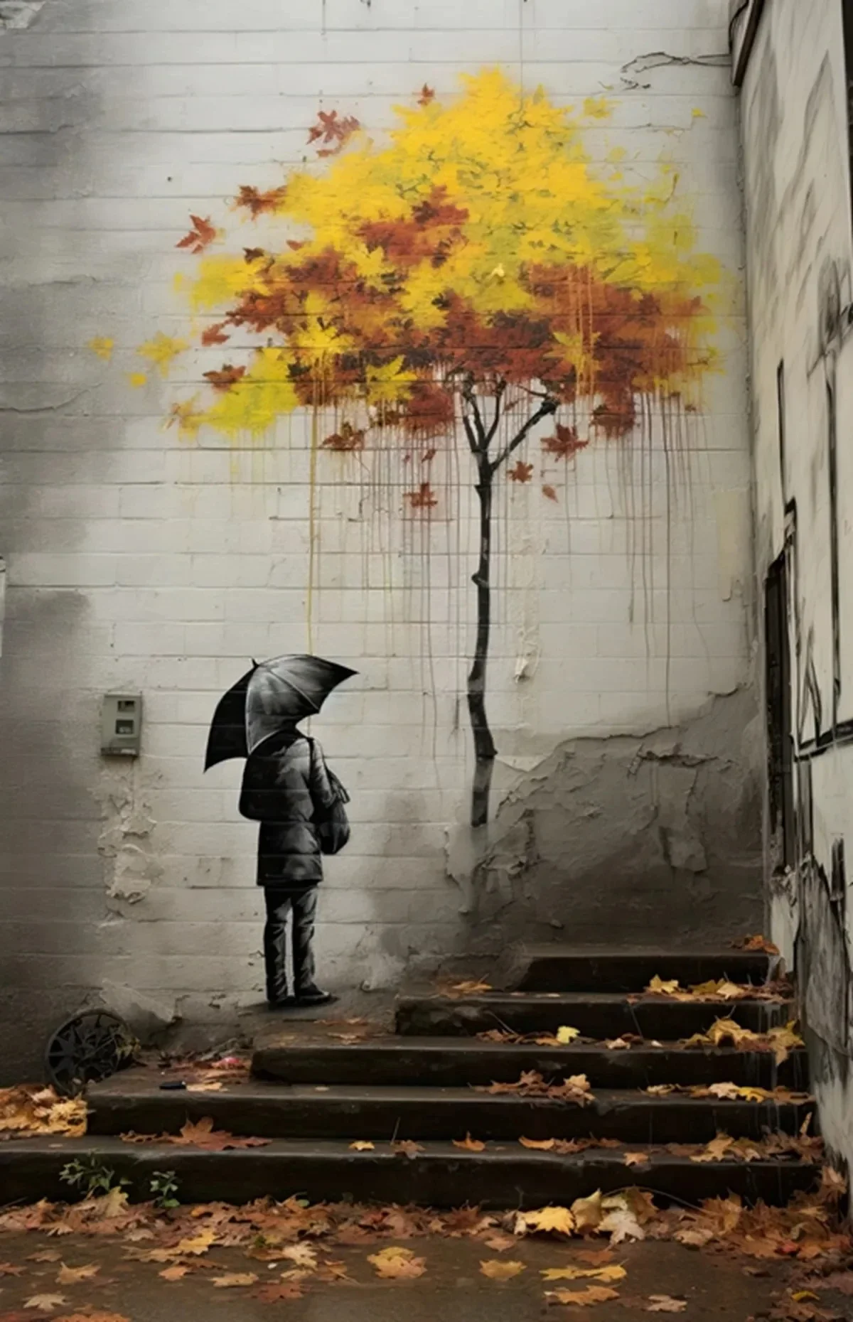 Plakat Banksy - dziewczynka z balonem Jasnożółty