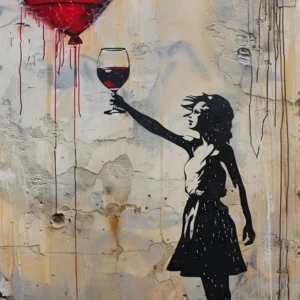 Plakat Banksy - dziewczynka z balonem Niebieski