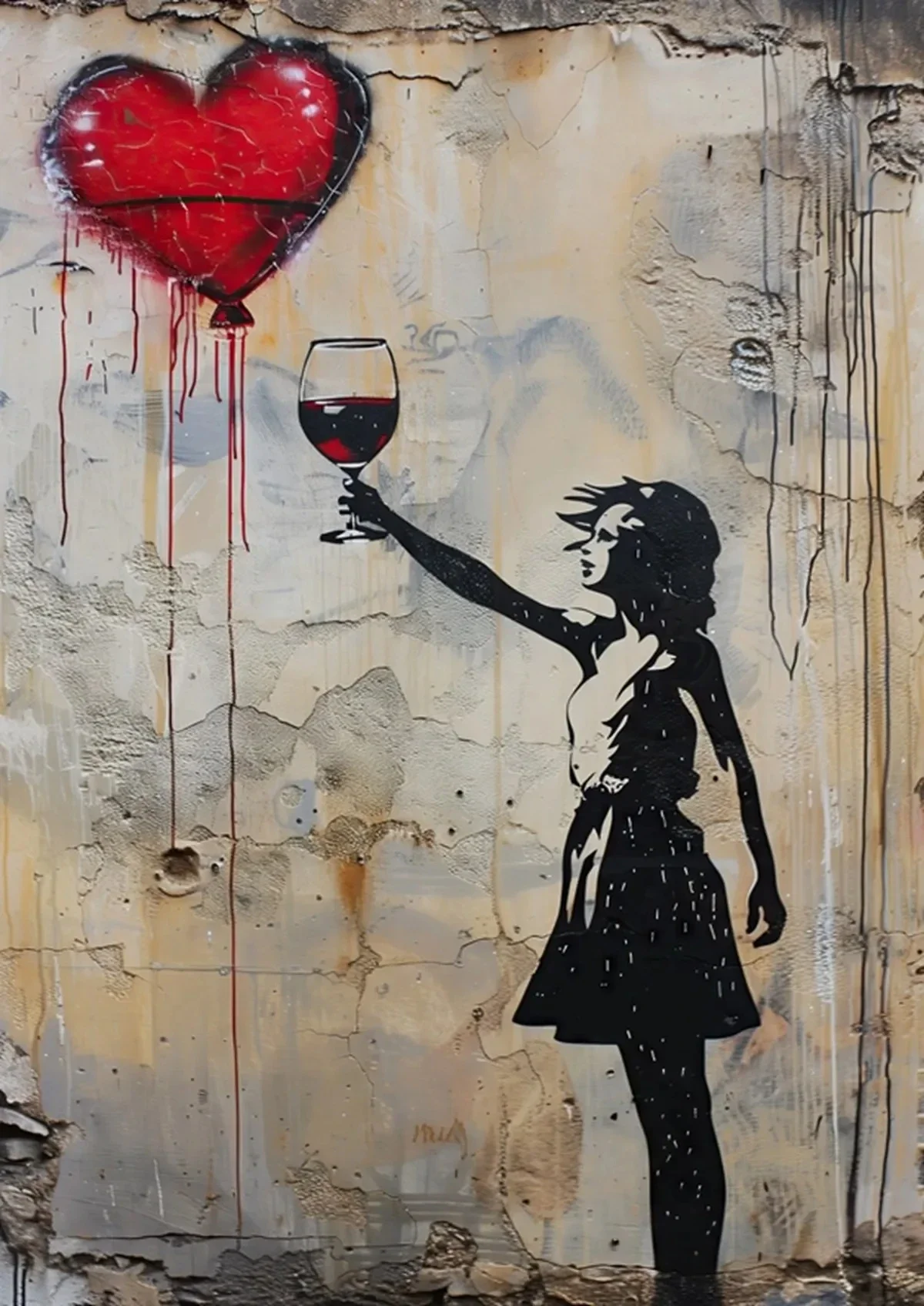 Plakat Banksy - dziewczynka z balonem Niebieski