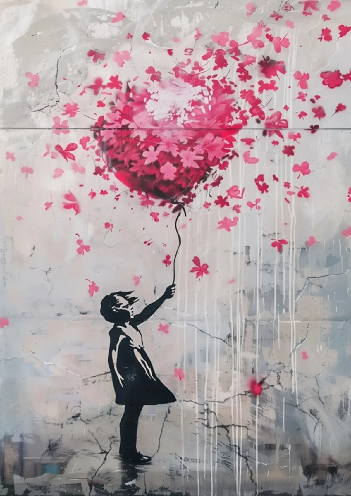 Plakat Banksy - dziewczynka z balonem Zielony