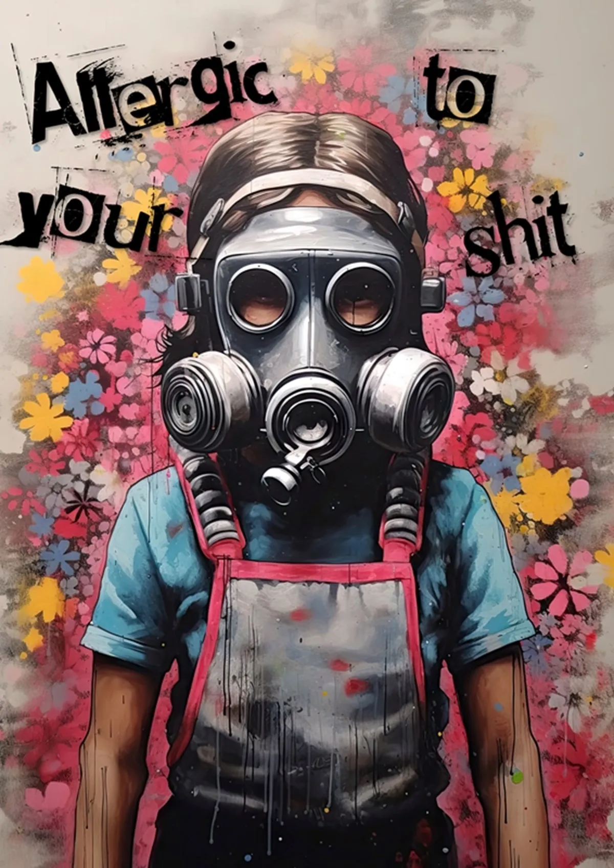 Plakat Banksy - Dziewczynka z balonikiem Granatowy