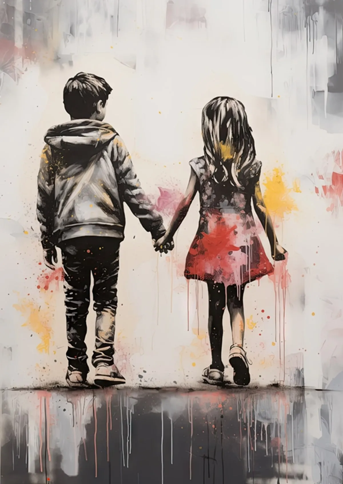 Plakat Banksy - Dziewczynka z balonikiem Jasnozielony