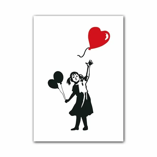 Plakat Banksy Dziewczynka z balonikiem Wzór 6