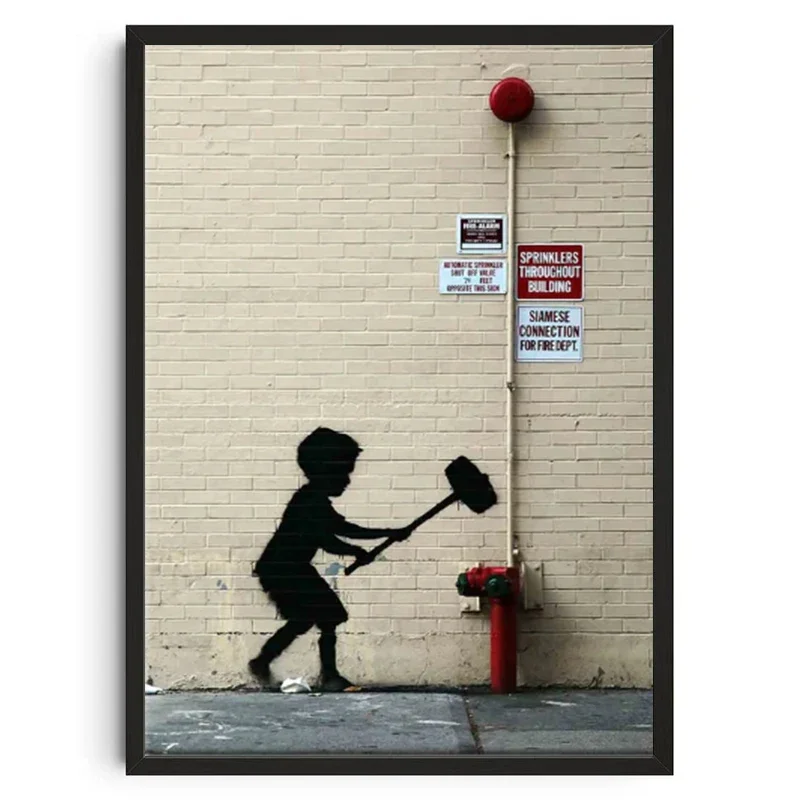 Plakat Banksy graffiti street art Fioletowy/фиолетовый