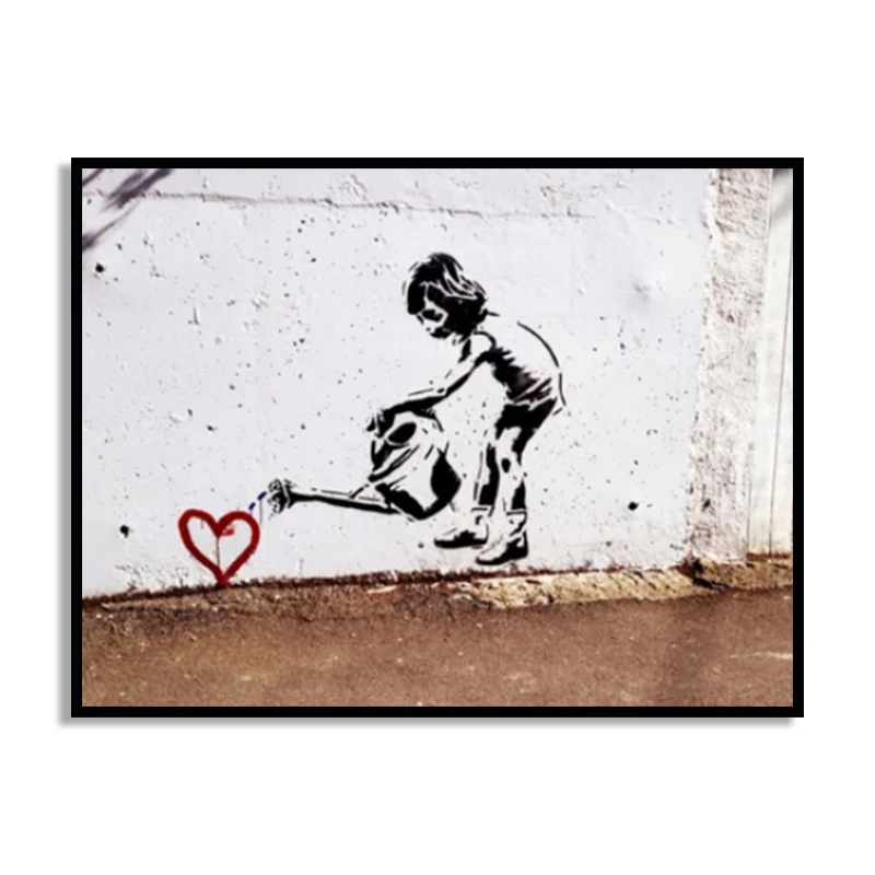 Plakat Banksy graffiti street art Turkusowy