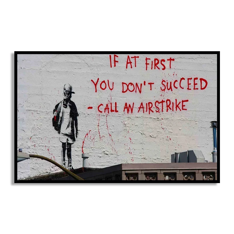 Plakat Banksy graffiti street art Zeleń i pomarańcz