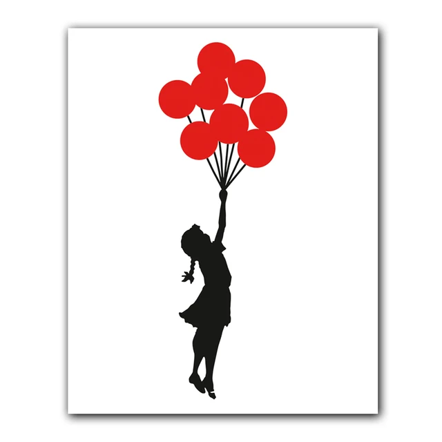 Plakat Banksy Peace and Love Czarno-Biały Czarny
