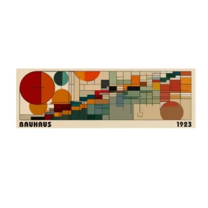 Plakat Bauhaus 1923 abstrakcyjny panoramiczny Biały