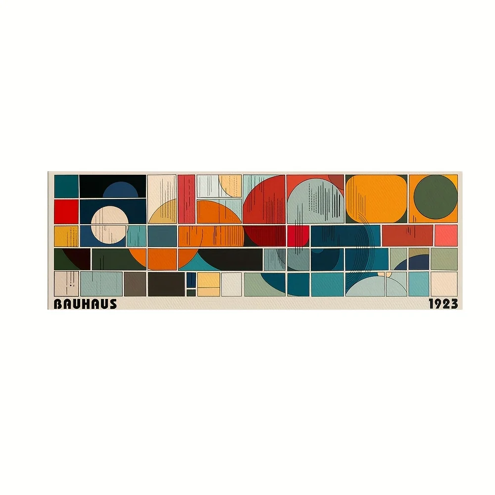 Plakat Bauhaus 1923 abstrakcyjny panoramiczny żółty