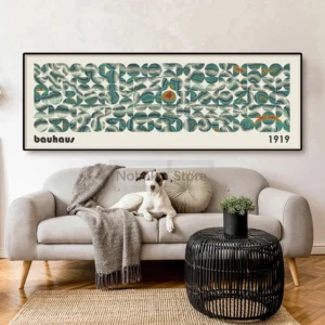 Plakat Bauhaus - kolorowa abstrakcja pozioma Czarny