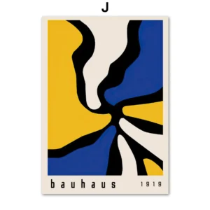 Plakat Bauhaus - niebieska abstrakcja geometryczna Wzór 1