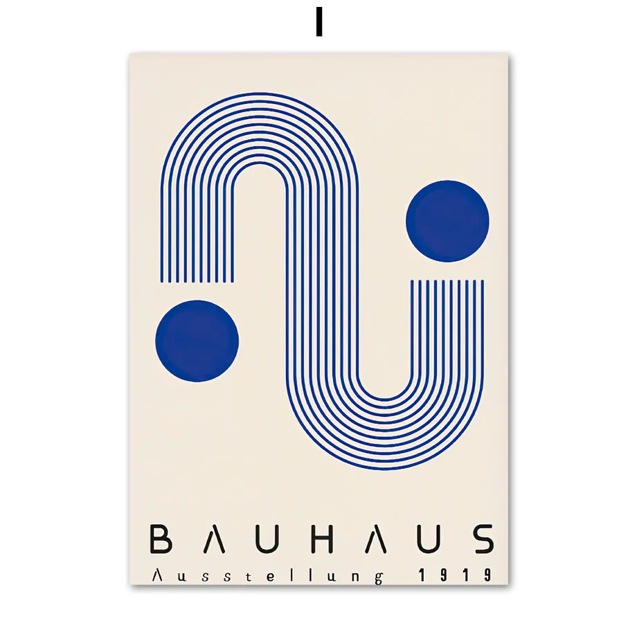 Plakat Bauhaus - niebieska abstrakcja geometryczna Wzór 2