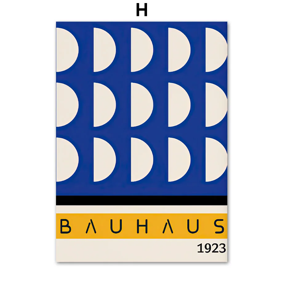 Plakat Bauhaus - niebieska abstrakcja geometryczna Wzór 3