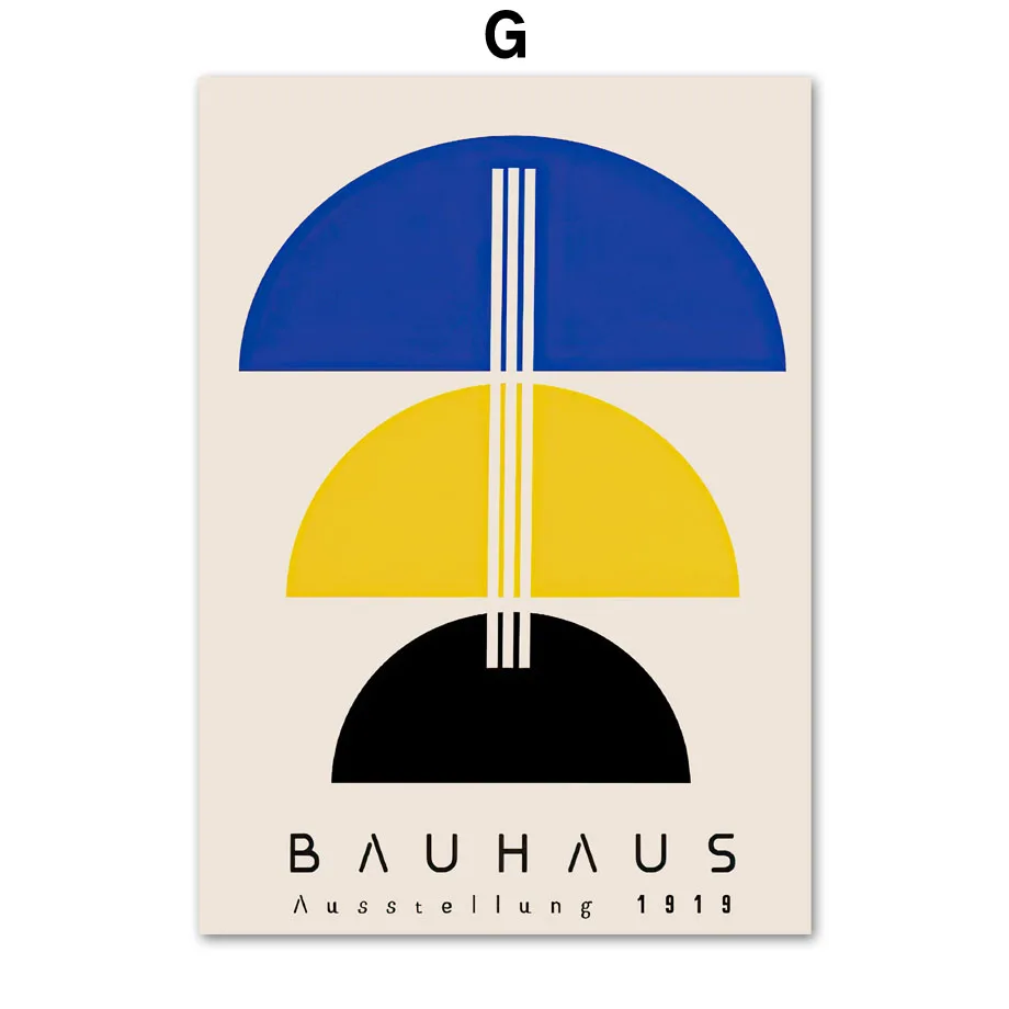 Plakat Bauhaus - niebieska abstrakcja geometryczna Wzór 4